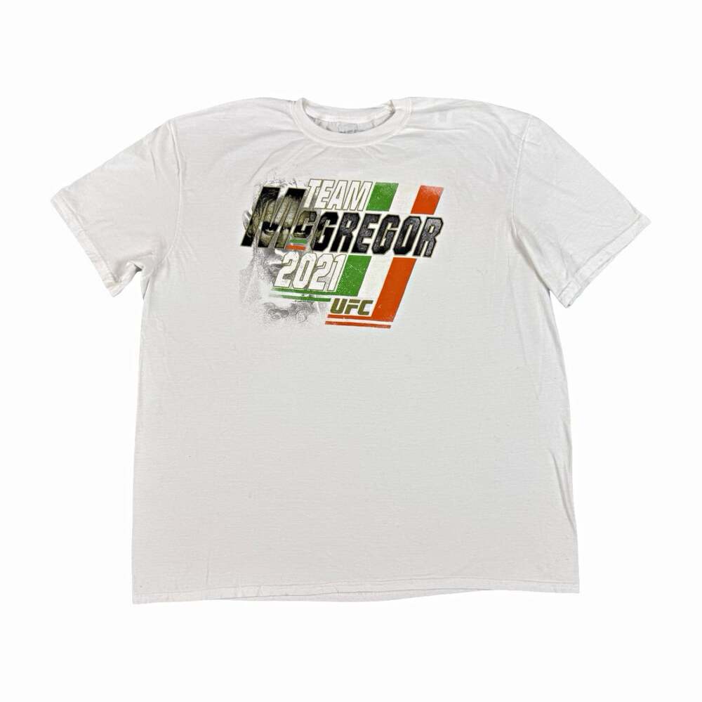 UFC Team McGregor 2021 Conor McGregor Double-Sided White Cotton T-Shirt 2XL